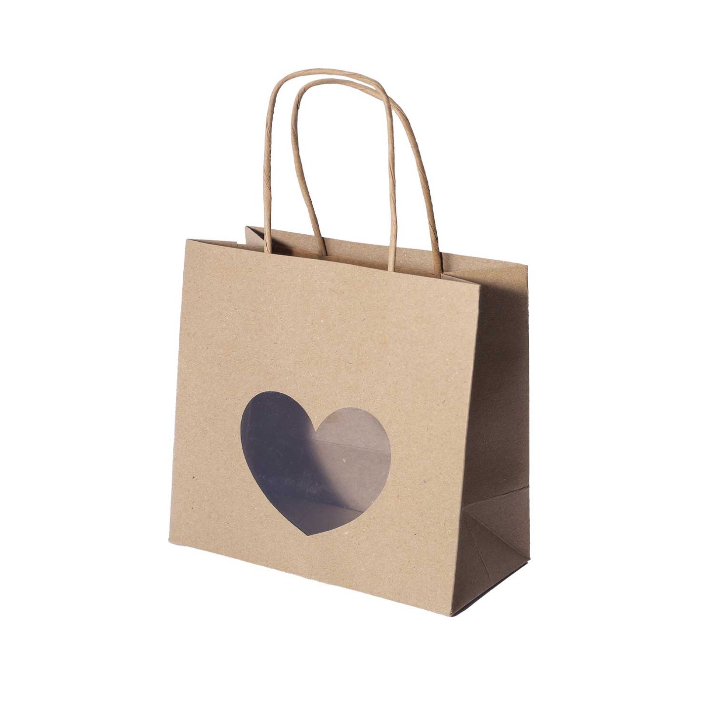 Shopper Carta Kraft cordino c/finestra a Cuore