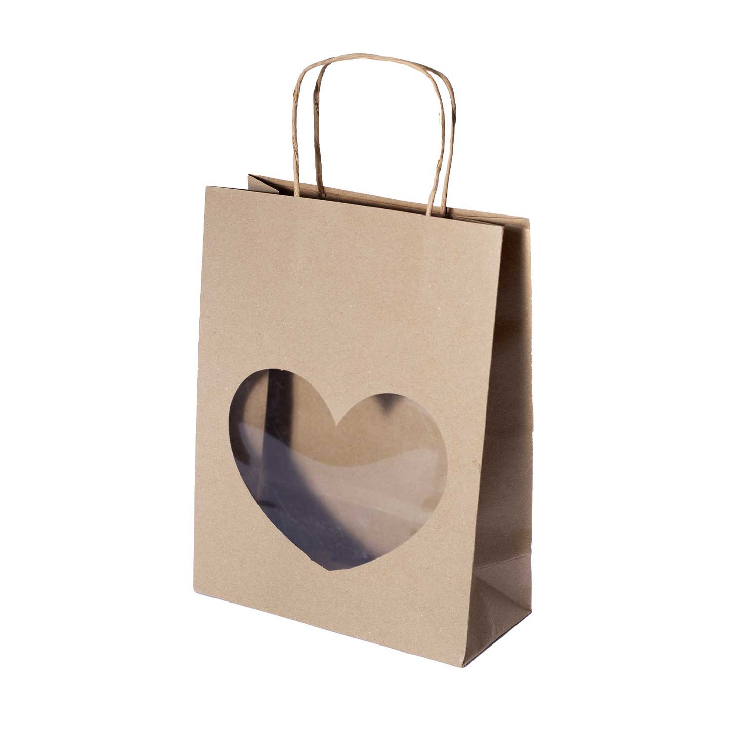 Shopper Carta Kraft cordino c/finestra a Cuore