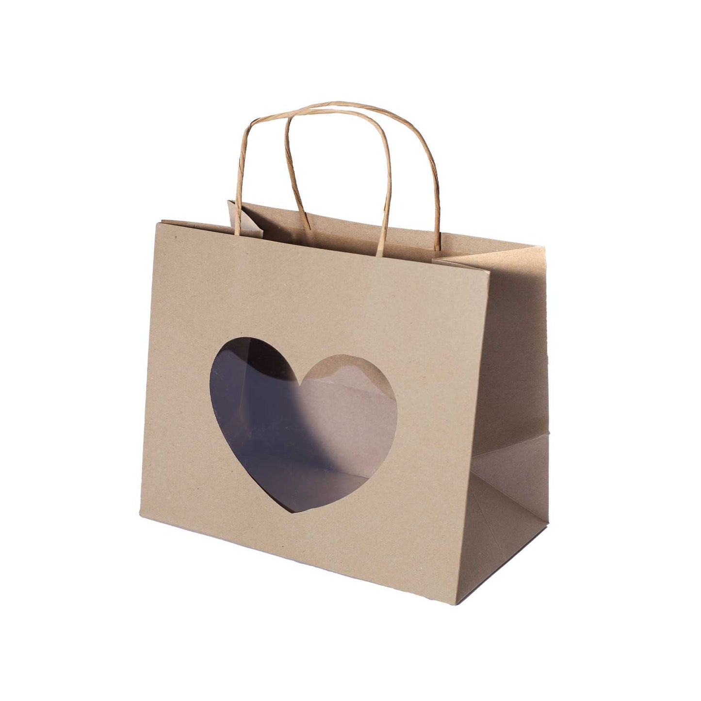 Shopper Carta Kraft cordino c/finestra a Cuore