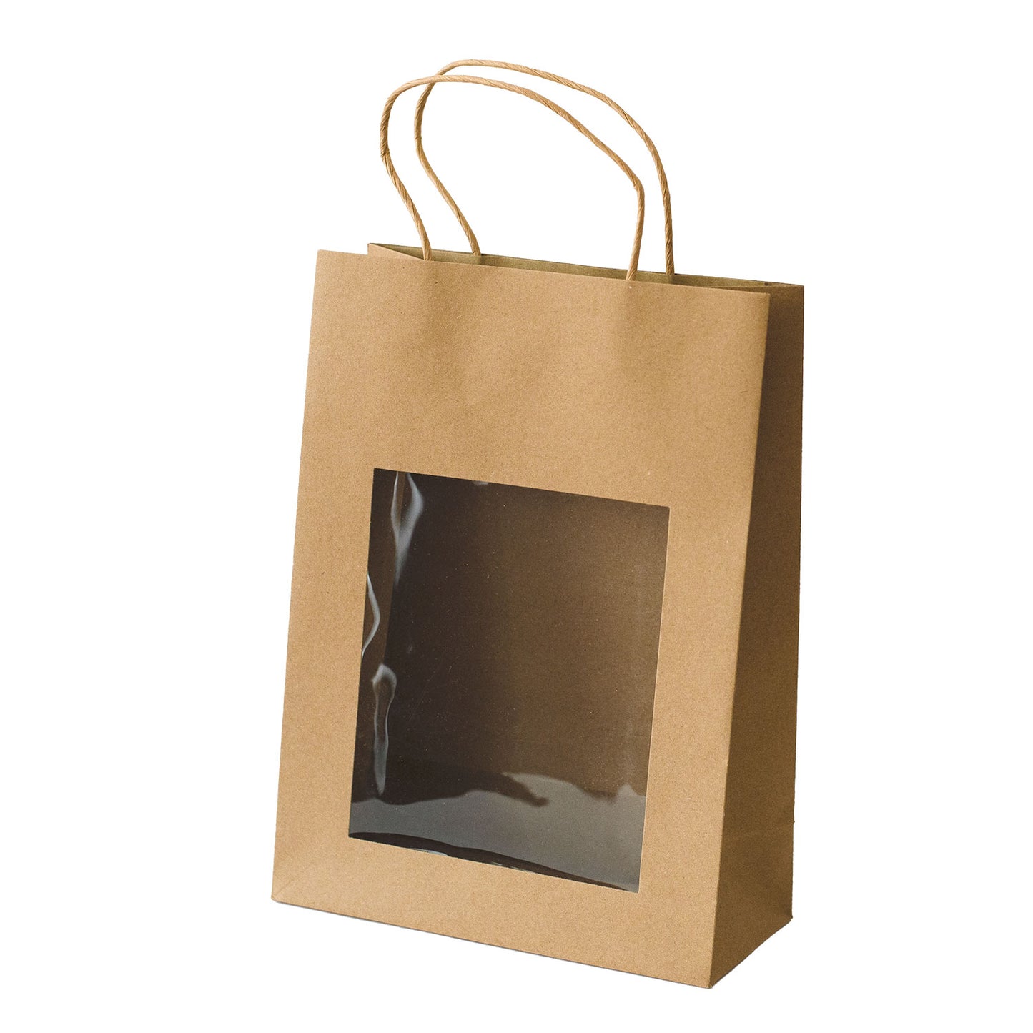 Shopper Carta Kraft cordino con finestra